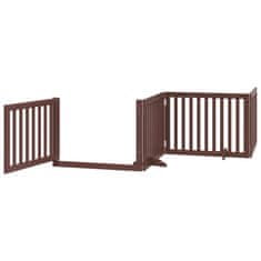 Vidaxl Ograda za pse z vrati zložljiva 8 panelov rjava 640 cm les