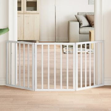 Vidaxl vidaXL Zložljiva varnostna vrata za pse, 3 paneli, bela, 150 cm