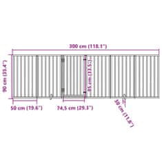 Vidaxl Ograda za pse z vrati zložljiva 6panelov rjava 300cm topolovina
