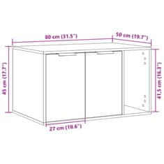 Vidaxl Omara za mačje stranišče črna 80x50x45 cm inženirski les