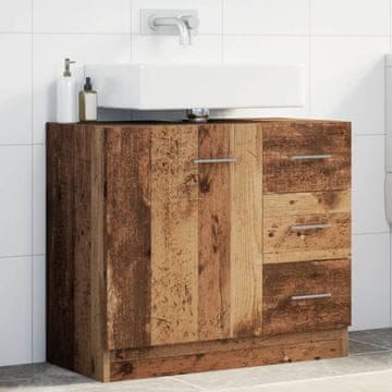 Vidaxl vidaXL Omarica za umivalnik, starinski les, 63x30x54 cm