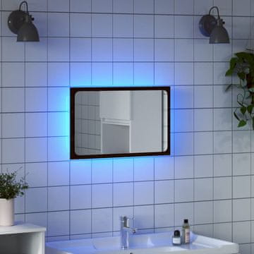 Vidaxl vidaXL Kopalniško ogledalo z LED rjavim hrastom 60x8,5x38 cm