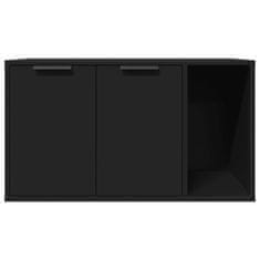 Vidaxl Omara za mačje stranišče črna 80x50x45 cm inženirski les