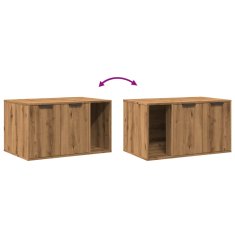 Vidaxl Omara za mačje stranišče artisian hrast 80x50x45 cm inž. les