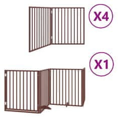Vidaxl Ograda za pse z vrati zložljiva 12 panelov rjava 960 cm les