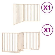 Vidaxl Ograda za pse z vrati zložljiva 6 panelov 480 cm topolovina