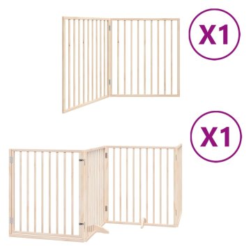 Vidaxl Ograda za pse z vrati zložljiva 6 panelov 480 cm topolovina