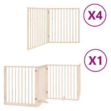 Vidaxl Ograda za pse z vrati zložljiva 12 panelov 960 cm topolovina
