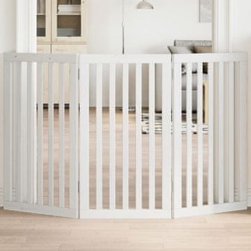 Vidaxl vidaXL Zložljiva varnostna vrata za pse, 3 paneli, bela, 150 cm