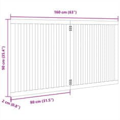 Vidaxl Vrata za pse zložljiva 2 panela rjava 160 cm topolovina