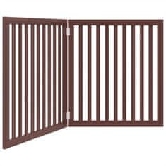 Vidaxl Vrata za pse zložljiva 2 panela rjava 160 cm topolovina