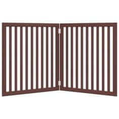 Vidaxl Vrata za pse zložljiva 2 panela rjava 160 cm topolovina