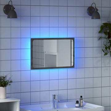 Vidaxl vidaXL Kopalniško ogledalo z LED diodo, sivo, hrast sonoma, 60x8,5x38 cm