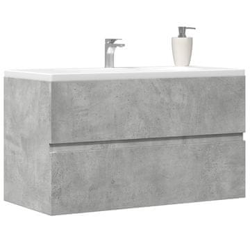 Vidaxl vidaXL Omarica za umivalnik betonsko siva 90x38,5x45 cm, plošča