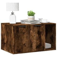 shumee vidaXL Omara za mačje stranišče dimljeni hrast 80x50x45 cm inž. les