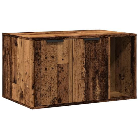 Vidaxl Omara za mačje stranišče starinski les 80x50x45 cm inž. les