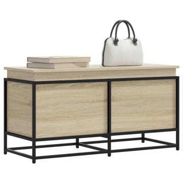 shumee vidaXL Škatla s pokrovom sonoma hrast 100x40x51,5 cm inženirski les