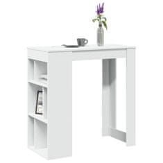shumee vidaXL Barska miza s policami bela 102x50x103,5 cm inženirski les