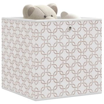 shumee vidaXL Škatle za shranjevanje 4 kosi krem 32x32x32 cm blago