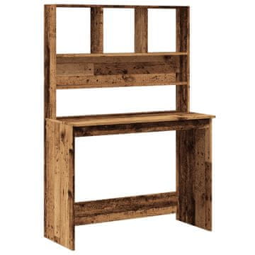 Vidaxl vidaXL Pisalna miza s policami, barva staranega lesa, 102x45x148 cm