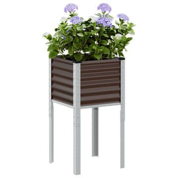 Vidaxl vidaXL Vrtno korito, rjavo, 45x45x88 cm, jeklo