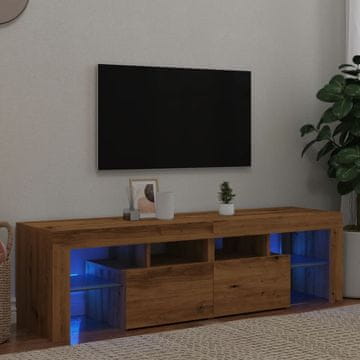 Vidaxl vidaXL TV omarica z LED osvetlitvijo Artisan hrast 140x36,5x40 cm