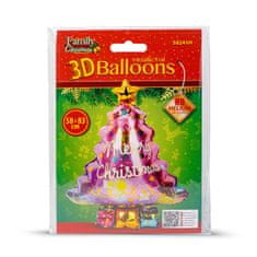 Family 3D Božični balon - alu folija - božično drevo - 58 x 83 cm