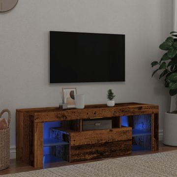 Vidaxl vidaXL TV omarica z LED osvetlitvijo, starinski les, 120 x 36,5 x 40 cm
