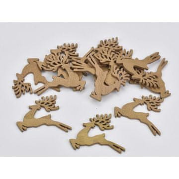 Rayher.	 Leseni okraski, jeleni, 5cm, set5, zlati