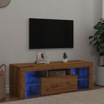 Vidaxl vidaXL TV omarica z LED osvetlitvijo Artisan hrast 120x36,5x40 cm