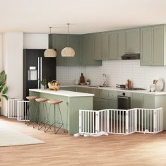 Vidaxl vidaXL Zložljiva pasja vrata z vrati 12 panelov bela 600 cm