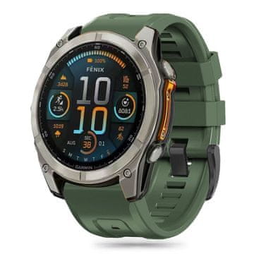 1 to 3 Tech-Protect Silikon Garmin Fenix 5S / 5S Plus / 6S / 6S Pro / 7S / 8 (43 Mm) Vojaško Zelen