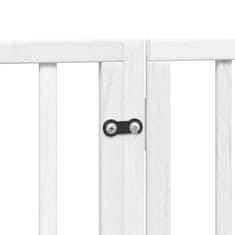 Vidaxl Ograda za pse z vrati zložljiva 8 panelov bela 640 cm les