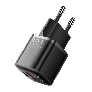 Essager Polnilec USB-C+USB-A 20W Essager GaN (črn)