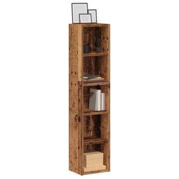 shumee vidaXL Omarice za CD-je, komplet 2 kosov, videz starinskega lesa, 21 x 16 x 93,5 cm