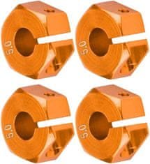 YUNIQUE GREEN-CLEAN Adapterji za pesta šesterokotnih koles, 12 mm univerzalni za HSP Sakura 1/10 RC avtomobile (4 kos) (5 mm - oranžna)