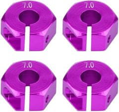 YUNIQUE GREEN-CLEAN Adapterji za šesterokotne pesta, 12 mm univerzalni za HSP Sakura 1/10 RC avtomobile (4 kose) (7 mm - vijolična)