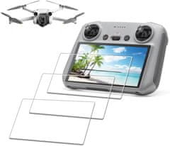 YUNIQUE GREEN-CLEAN Steklena folija za DJI Mini 3 Pro / DJI Mini 4 Pro - DJI RC2 RC 2 / DJI RC daljinski upravljalnik s kaljenim steklom zaščita zaslona trdota 9H (3 kosi)