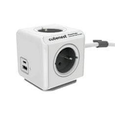 PowerCube CUBENEST Extended USB šed.1,5m