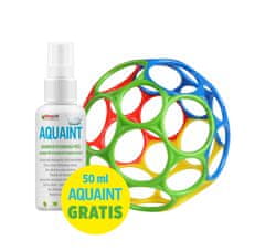 OBALL Igrača Oball RATTLE 10 cm modra 0m+AQUAINT 100 % organska voda za čiščenje 50 ml