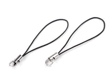 Obesek in zanka za ključe z obročkom - črna (100 kosov)