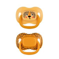 Canpol babies Komplet simetričnih silikonskih dude BabiesBoo 6-18m 2 kosa oranžna