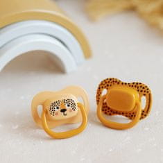 Canpol babies Komplet simetričnih silikonskih dude BabiesBoo 6-18m 2 kosa oranžna