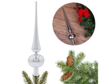 sarcia.eu Srebrna špica, vrh božičnega drevesa, okrasek za božični vrh 30 cm