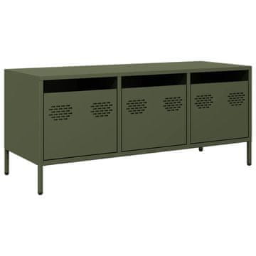 Vidaxl TV omarica olivno zelena 101,5x39x43,5 cm hladno valjano jeklo