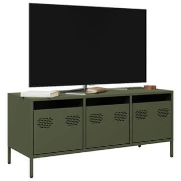 Vidaxl vidaXL TV stojalo olivno zeleno 101,5 x 39 x 43,5 cm hladno valjano jeklo