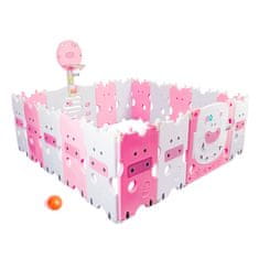 Aga4Kids Otroška plastična ograja 223x192x64 cm Roza