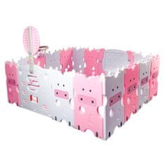 Aga4Kids Otroška plastična ograja 186x156x64 cm Roza