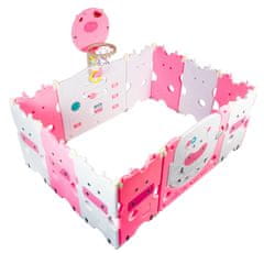Aga4Kids Otroška plastična ograja 118x150x64 cm Roza