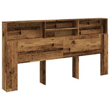Vidaxl Vzglavna omarica starinski les 200x19x103,5 cm inženirski les